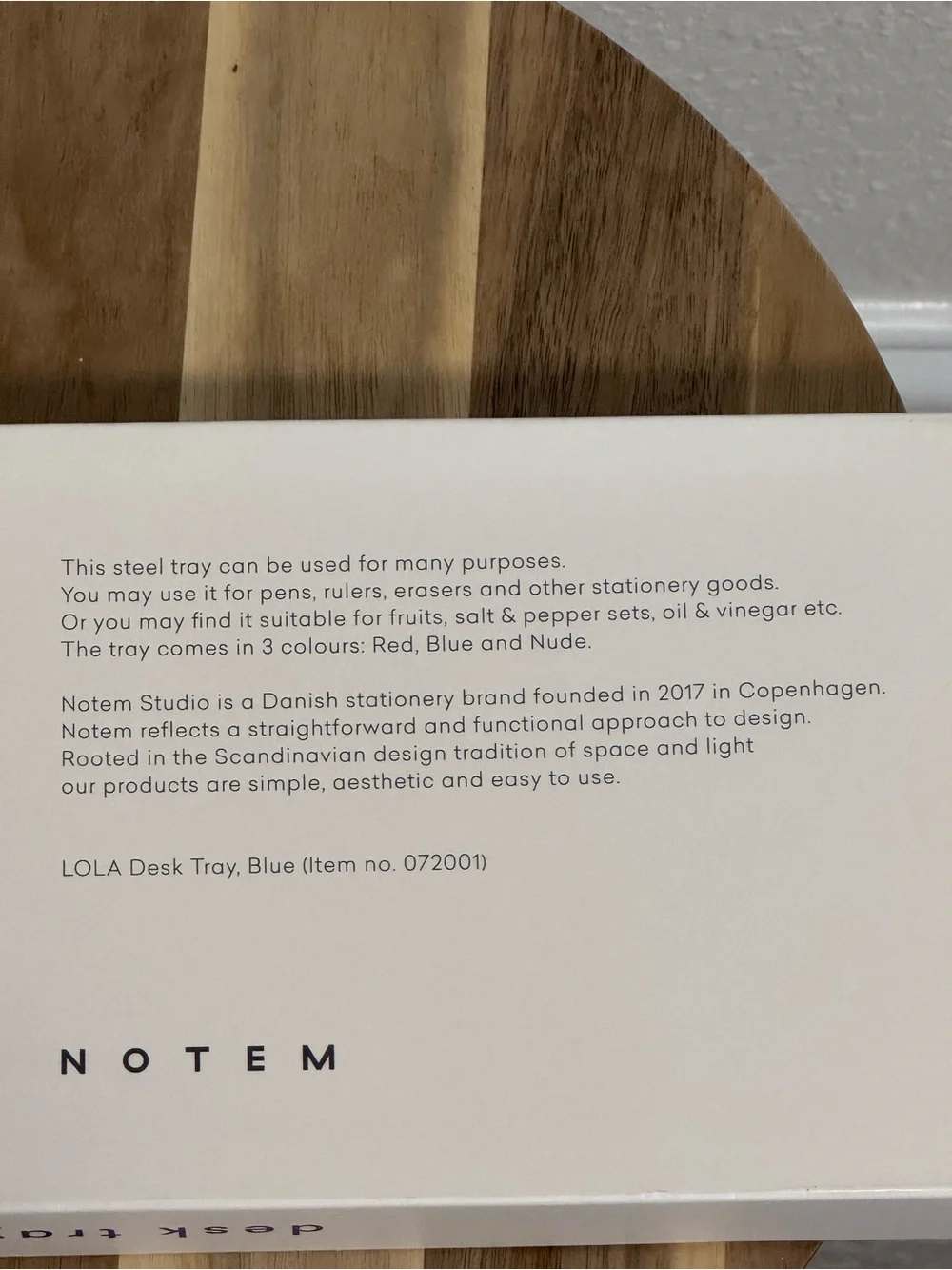 NWT Notem Studio LOLA Blue Steel Desk Tray | Office Catchall & Desk Accessory